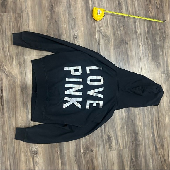 PINK Victoria's Secret Black Zip-Up Hoodie with Dog Logo - Picture 4 of 5